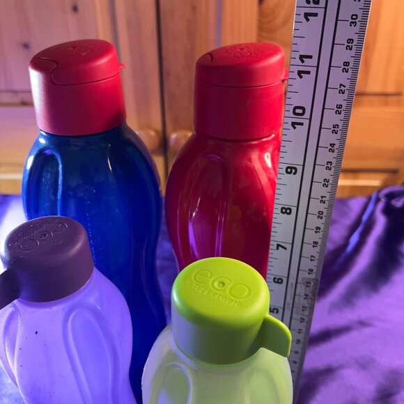 📌Tupperware 2 Eco Fliptop Bottles 1 Liter and 2 Aquaslim Water Bottle 500 ml - Picture 9 of 16